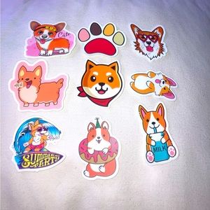 9 corgi stickers